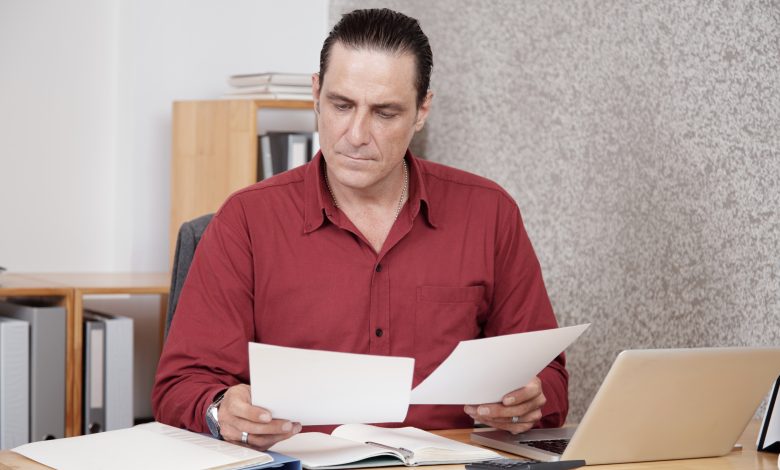 businessman working with documents