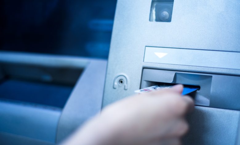 credit card operation is used at bank atm